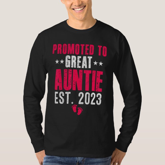 Camiseta Promoted To Great Auntie 2023 Pregnancy Announceme (Frente)