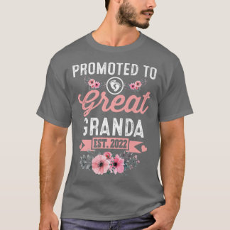 Camiseta Promoted to Great Granda Est 2022 Grandma Mothers