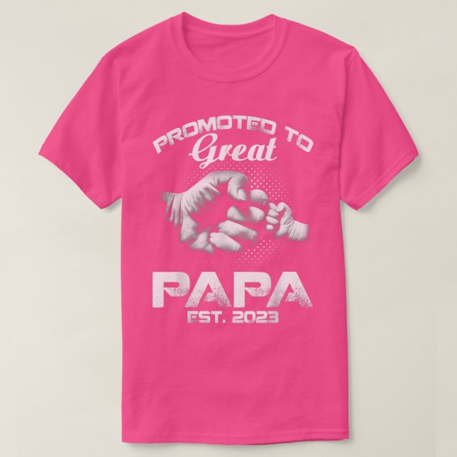 Camiseta Promoted To Great Papa Est 2023  (Frente do Design)