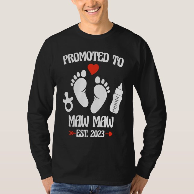 Camiseta Promoted To Maw Maw 2023 First Time New Grandma Pr (Frente)