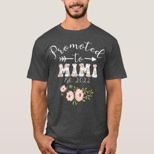 Camiseta Promoted To Mimi Est 2022 Women Floral First Time