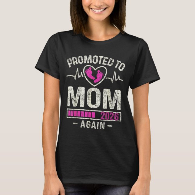 Camiseta Promoted To Mom Again 2026 Expecting Baby Soon To  (Frente)
