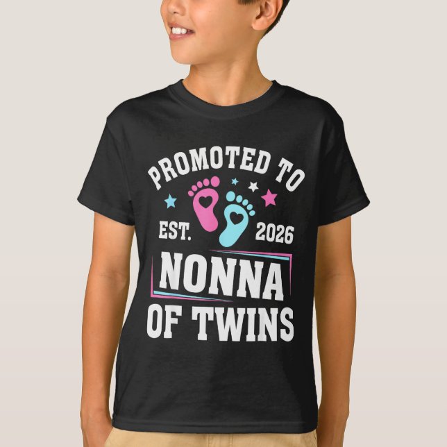 Camiseta Promoted To Nonna Est 2026 Of Twins Gender Reveal  (Frente)