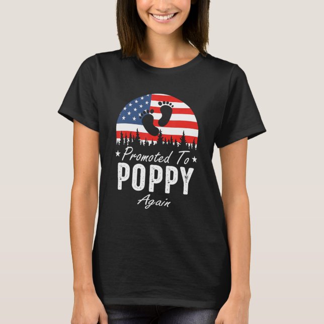 Camiseta Promoted To Poppy Again 2024 US Flag Father's Day (Frente)
