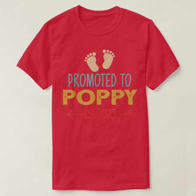 Camiseta Promoted To Poppy Est 2023 Pregnancy Announcement4 (Frente do Design)