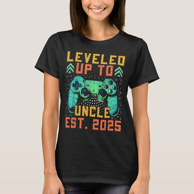 Camiseta Promoted To Uncle 2025 Leveled Up To Uncle Est 202 (Frente)