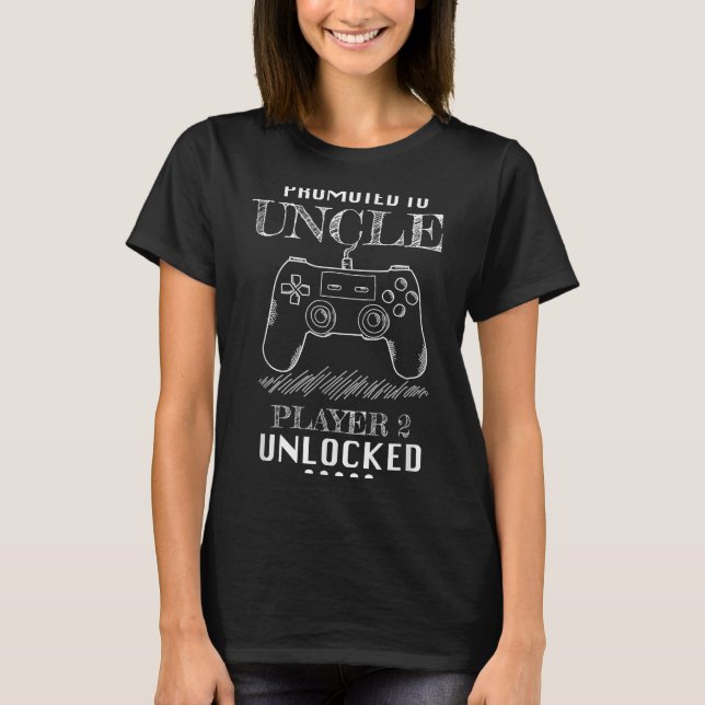 Camiseta Promoted To Uncle Player 2 Unlock Shirt New Uncle  (Frente)