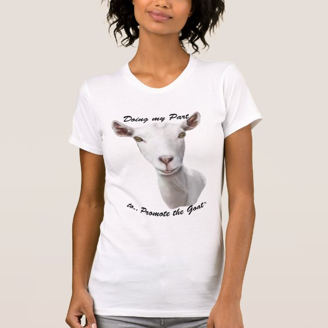 Camiseta Promover o Retrato Caprino - Saanen Goat (Frente)