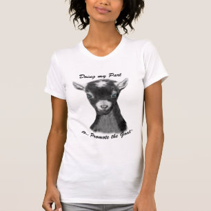 Camiseta Promover o Retrato de Cabra - Pygora Goat