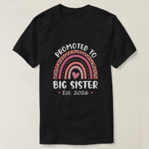 Camiseta Promovida a Irmã Mais Velha 2026 Cute Gravidez