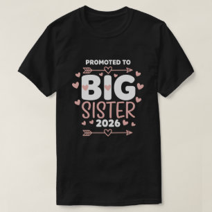 Camiseta Promovida a Irmã Mais Velha Adorável Bebê 2026