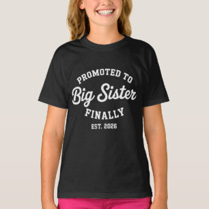 Camiseta Promovida a Irmã Mais Velha Finalmente 2026 Gravid