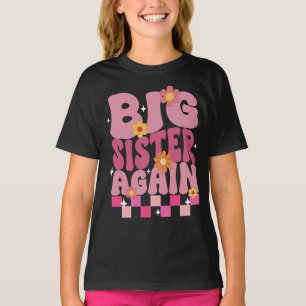 Camiseta Promovida a Irmã Mais Velha Novamente Menina Peque
