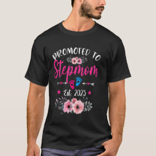 Camiseta Promovida a Madrasta Est. 2025 Divertido Floral Di