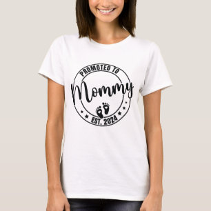 Camiseta Promovida a Mamãe Est 2024 Anúncio de Gravidez