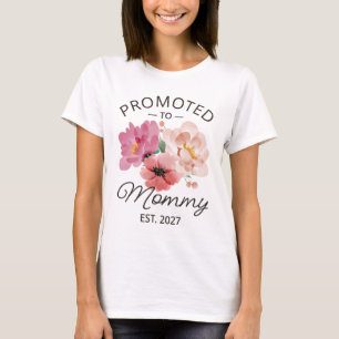 Camiseta Promovida a Mamãe Est 2027 Anúncio de Nova Mamãe V
