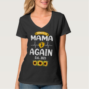 Camiseta Promovida À Mamãe Novamente Em 2023 Sunflower New 