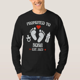 Camiseta Promovida a Nona 2023 Primeira Vez Nova Avó Grávid