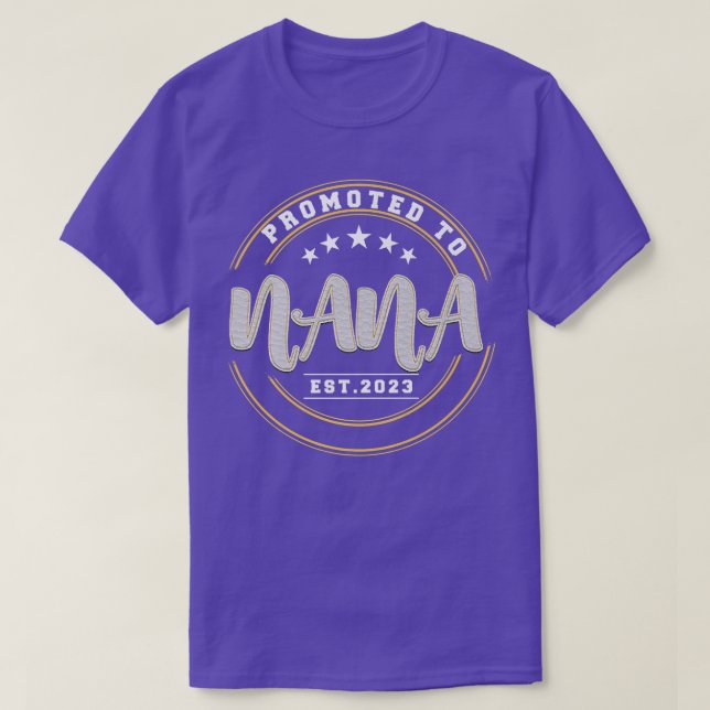 Camiseta Promovida Para Nana Est 2023Nova Gravidez Vovó (Frente do Design)