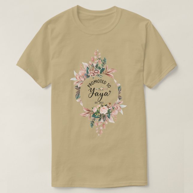 Camiseta Promovidas para Yaya Est 2022 Mulheres Flores Prim (Frente do Design)