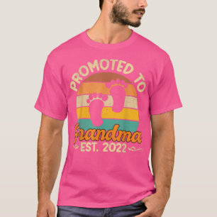 Camiseta Promovido À Avó 2022 Anunciante De Gravidez Retroa