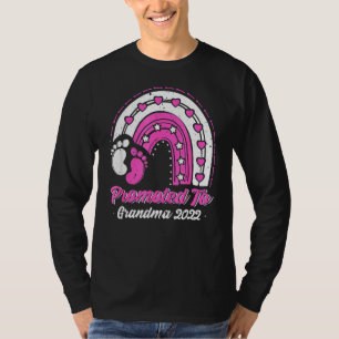 Camiseta Promovido À Avó 2022 Rainbow Pela Primeira Vez Mãe