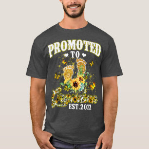 Camiseta Promovido À Avó Est 2022 Mama Floral De Girassol