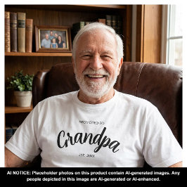 Camiseta Promovido a Avô Estabelecido Ano Branco
