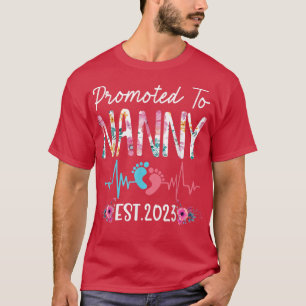 Camiseta Promovido à babá 2023 Dia de as mães Natal First