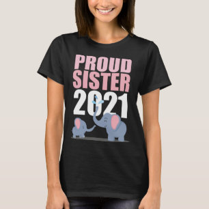 Camiseta Promovido à Big Sister 2021 Toddler Girl Elephant