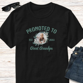 Camiseta Promovido a Bisavô Preto & Verde 1 Foto