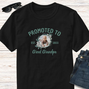 Camiseta Promovido a Bisavô Preto & Verde 1 Foto