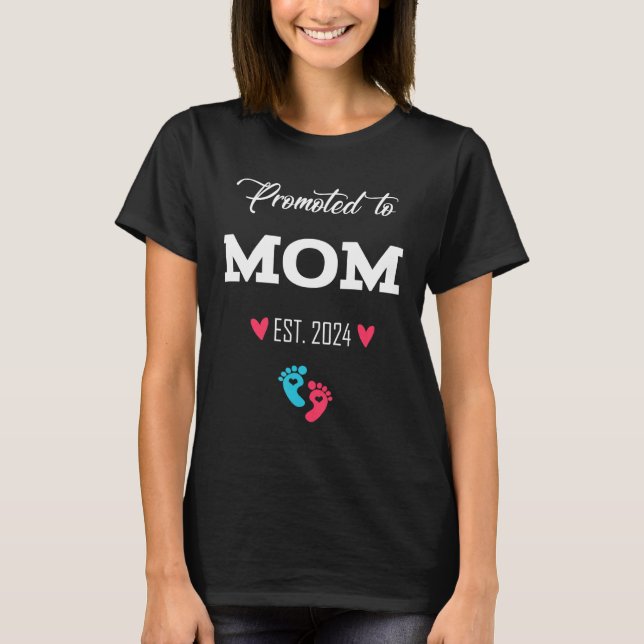 Camiseta Promovido à Mãe 2024 Pé bebê (Frente)