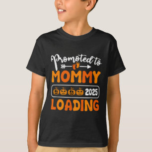 Camiseta Promovido À Mamãe 2025 Carregando O Halloween De B