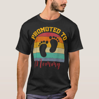 Camiseta Promovido à Mamãe de Dia de as mães Feliz