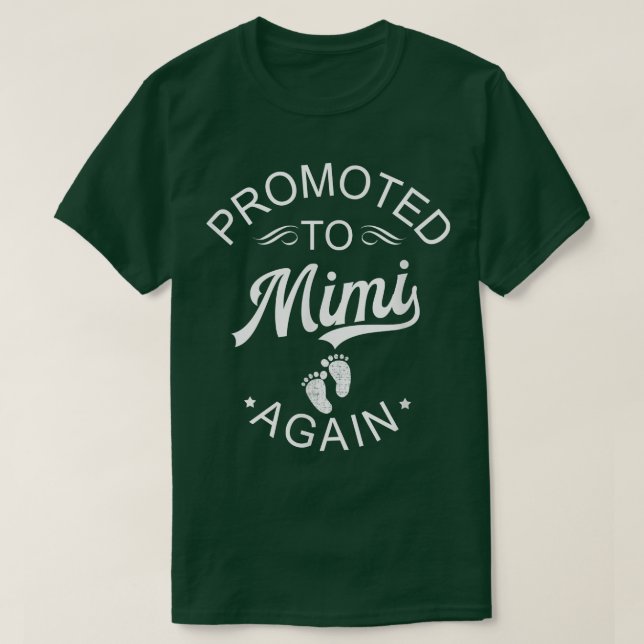 Camiseta Promovido A Mimi Novamente Anúncio De Gravidez Par (Frente do Design)