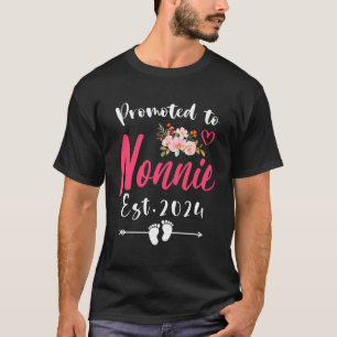 Camiseta Promovido A Nonnie 2024 Cute Flower Family Gi