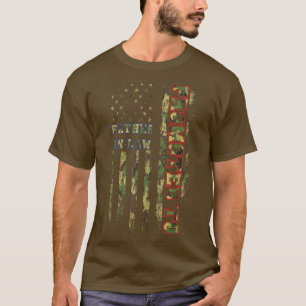 Camiseta Promovido a pai na lei a bandeira americana Camo F