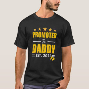 Camiseta Promovido a Papai 2023 Para Novo Papai Primeira Ve