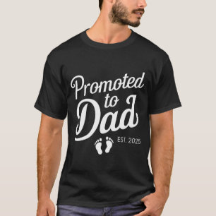 Camiseta Promovido a Papai Est 2025 Engraçado Logo Serei Pa