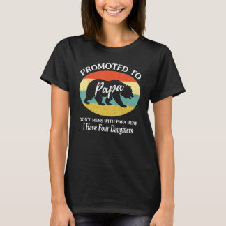 Camiseta Promovido a Papai Urso Tenho Quatro Filhas