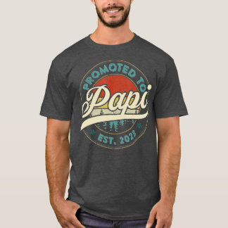 Camiseta Promovido a Papi Est 2023 Gift Wom Engraçado de Gr