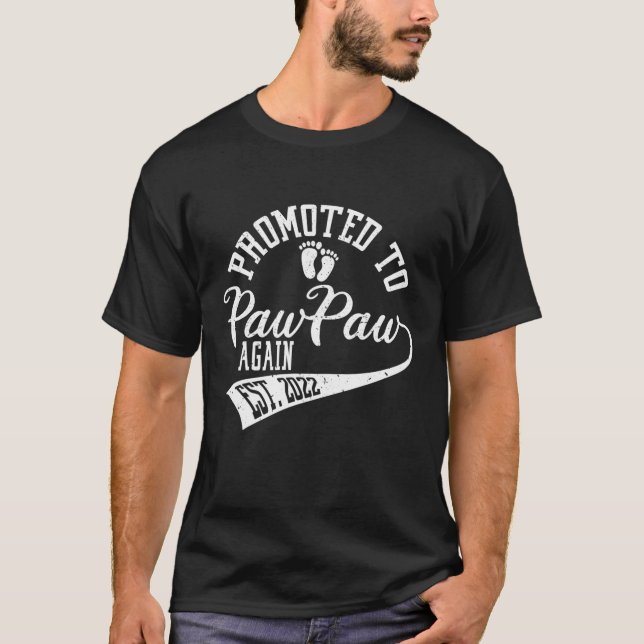 Camiseta Promovido A Pawpaw De Novo Pai De 2022 Para M (Frente)