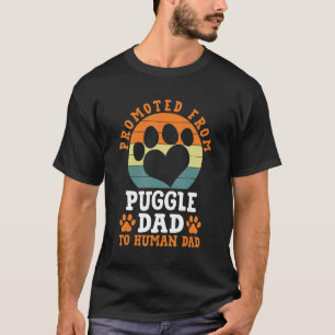 Camiseta Promovido a Puggle Pai Engraçado Pug Beagle Mix Hu