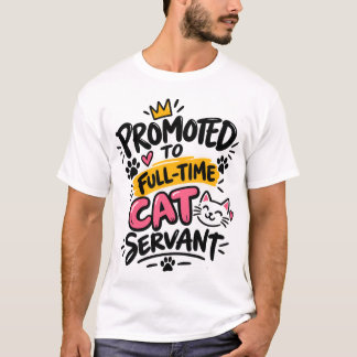 Camiseta Promovido a Servo de Gato em Tempo Integral Amante