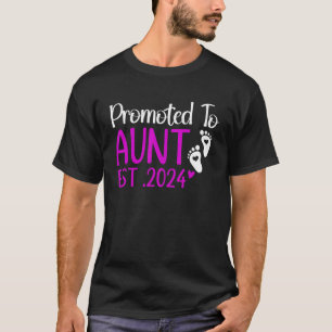 Camiseta Promovido À Tia 2024 Tia Novo Bebê Chegando No Fin