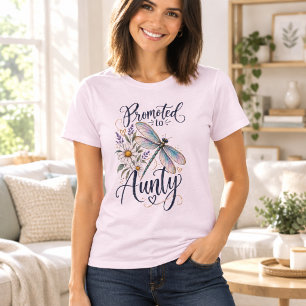 Camiseta Promovido a Tia Anúncio de Gravidez Dragonfly
