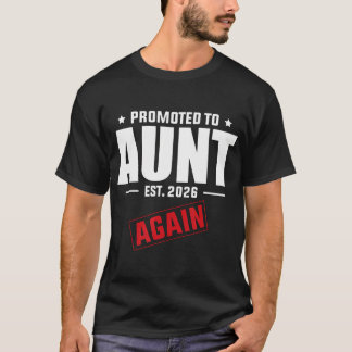 Camiseta Promovido a Tia Novamente 2026 Anúncio de Gravidez