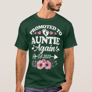 Camiseta Promovido A Tia Novamente No Ano De Gravidez Do An