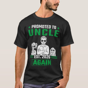 Camiseta Promovido a Tio Est 2026 Novo Bebê Sobrinha Sobrin